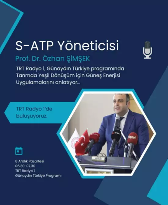 TARIMDA YEŞİL DÖNÜŞÜMÜN SESİ TRT RADYO 1’DE!